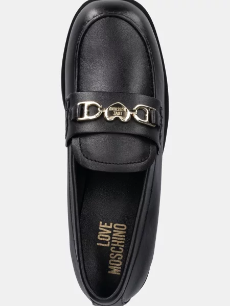 Кожаные мокасины Love Moschino черные