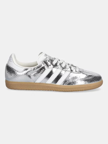 Kožené tenisky adidas Originals Samba OG stříbrné