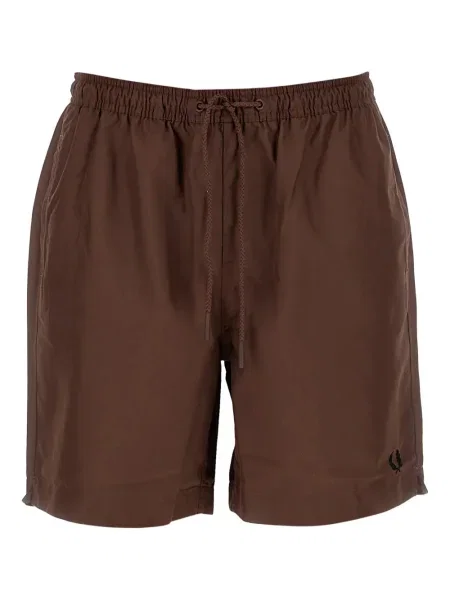 Slip de baie Fred Perry cu autograf cu cordon maro