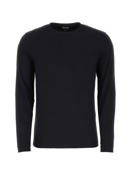 Lung tricou Giorgio Armani cu decolteu rotund negru