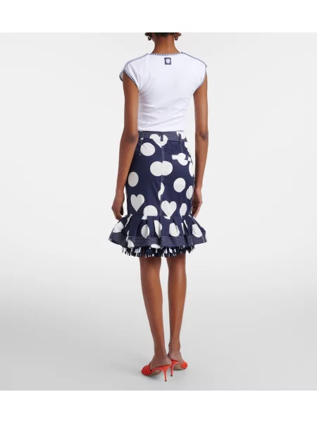 Fustă midi Jacquemus din poplin albastru