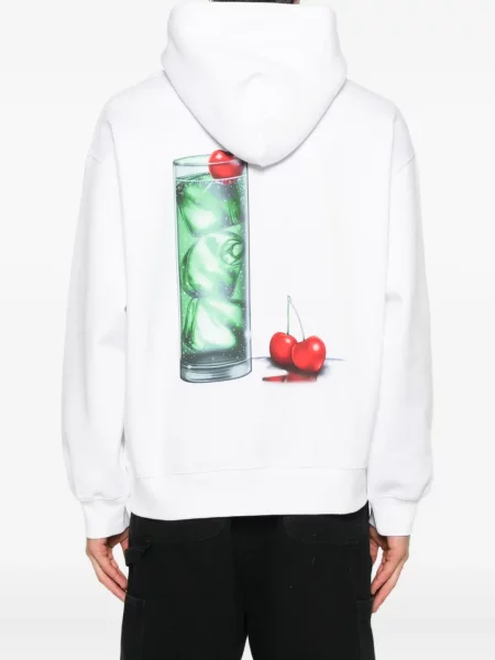 Hanorac cu glugă Carhartt Wip cu imagine alb