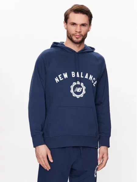 New Balance Majica dugih rukava Dukserica Sport Seasonal French Terry tamnoplava