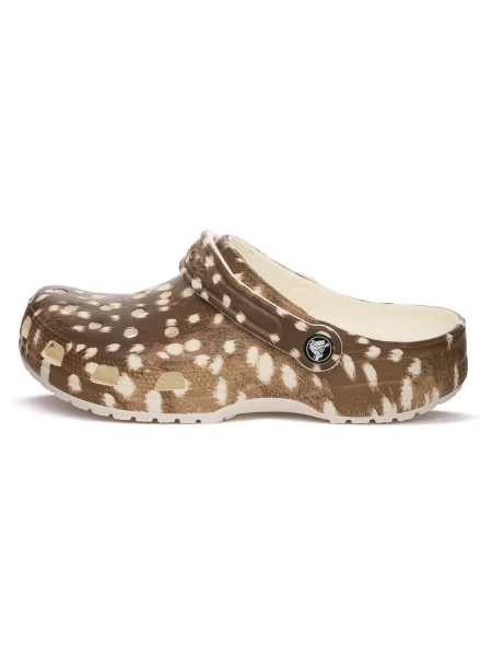 Pantofi Crocs cu imprimeu animal print clasici maro