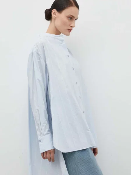 Риза дамска със свободна кройка синьо