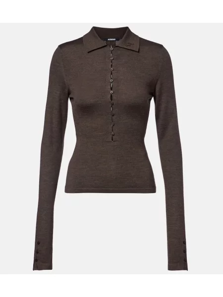 Vlněné polotričko Jacquemus hnědé