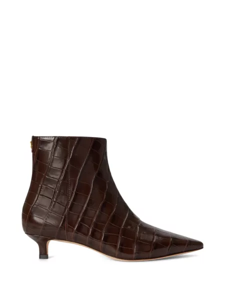 Cizme scurte Lauren Ralph Lauren din piele maro