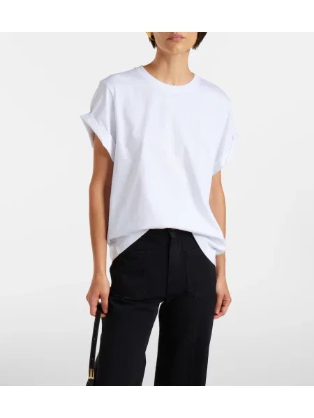 Tricou Victoria Beckham din jerseu alb