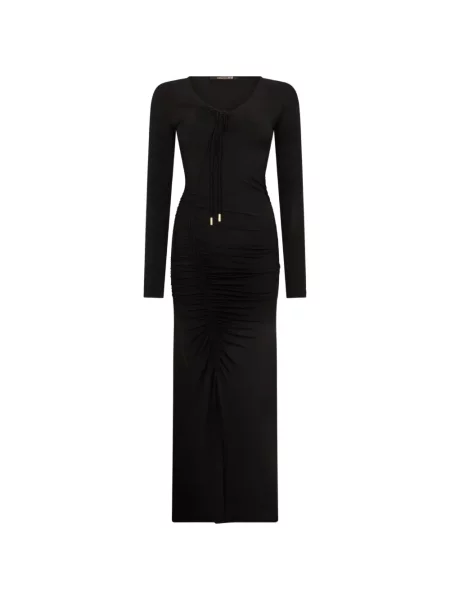 Rochie midi Roberto Cavalli cu volane cu legături negru