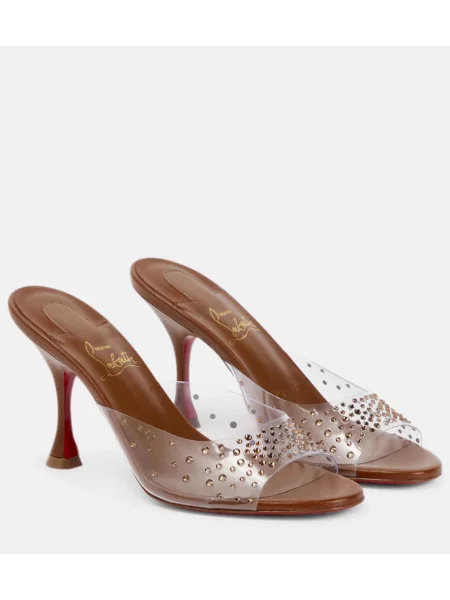 Papuci tip mules Christian Louboutin maro