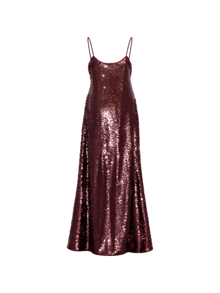 Rochie maxi Alberta Ferretti cu paiete cu bretele roșu