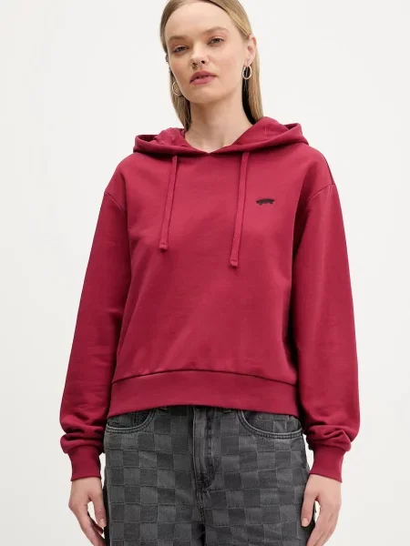 Mikina Vans s kapucí hladká červená