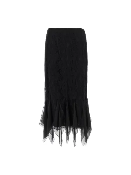 Lniana spódnica midi Valentino Garavani czarna