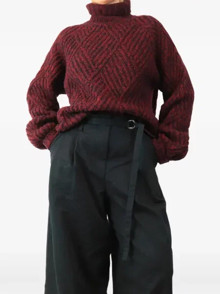 Pulover Victoria Beckham chunky roșu