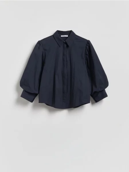 Reserved Cămașă cu mâneci bufante bleumarin
