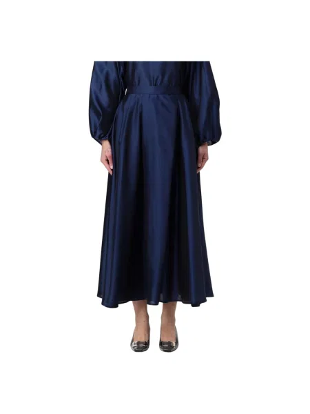 Spódnica midi Emporio Armani w kształcie litery A plisowana niebieska