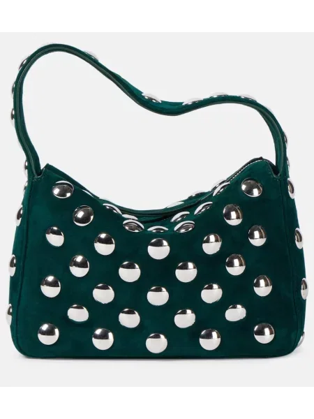 Torbica Khaite iz semiša z žeblji zelena