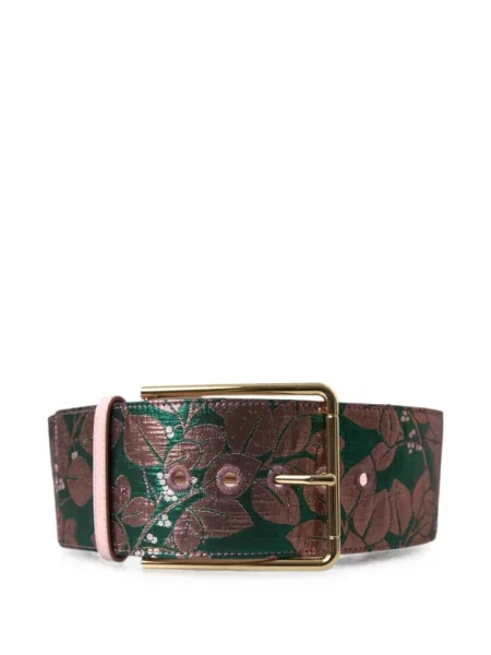 Cu centură curea Dolce & Gabbana cu model floral verde