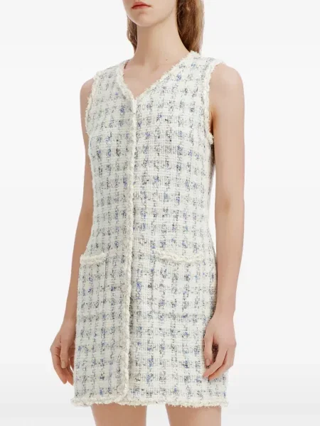 Rochie mini B+ab din tweed alb