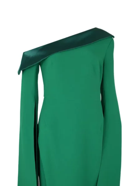 Rochie maxi Safiyaa cu un umăr gol verde