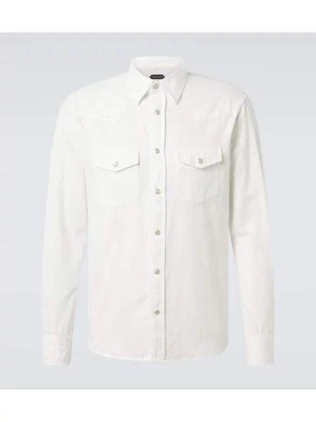 Poplínová košile Tom Ford bílá