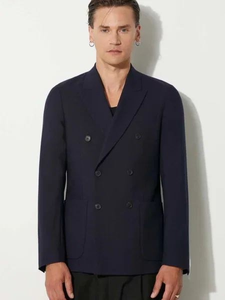 Вълнено сако Paul Smith тъмносиньо