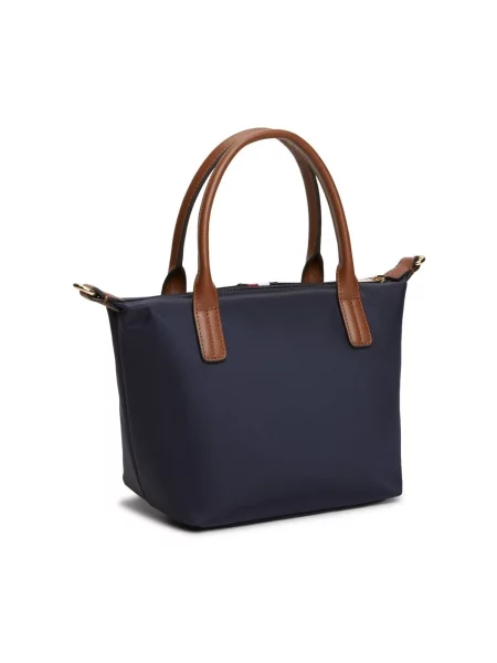Kabelka Tommy Hilfiger Popette Mini Tote Corp Tmavomodrá modrá
