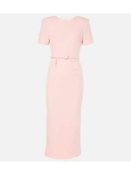 Sukienka midi Roland Mouret wełniana do kolan garniturowa różowa