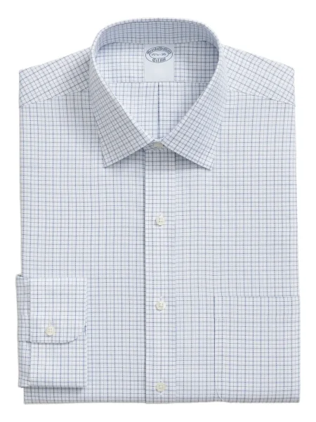 Kostkovaná keprová košile Brooks Brothers bílá