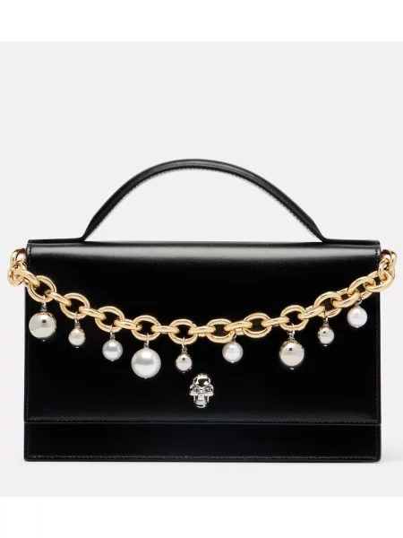 Geanta de piele Mcqueen din piele negru