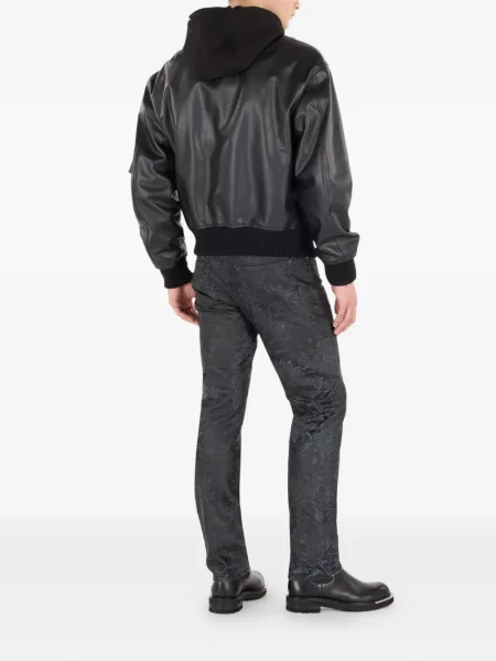 Geanta de piele Roberto Cavalli negru