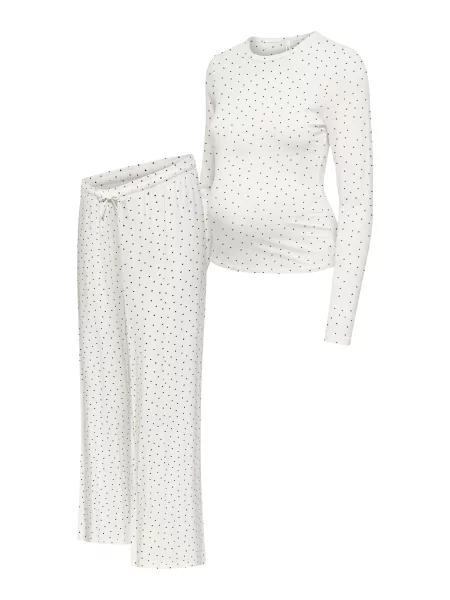 Only Maternity Pijama OLMNINA negru alb