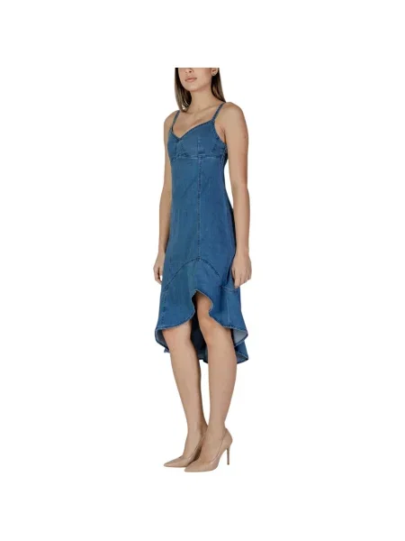 Rochie din denim Desigual albastru