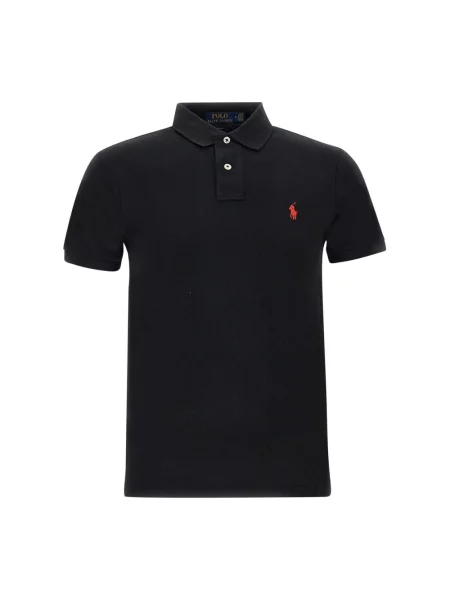 Lniana koszulka polo Polo Ralph Lauren czarna