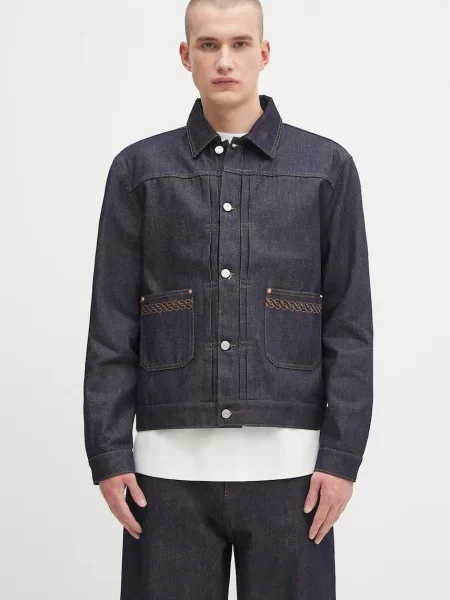 Drôle de Monsieur geacă jeans La Veste Denim Brut bleumarin de tranziție