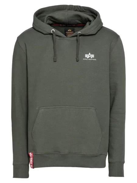 ALPHA INDUSTRIES Sweater majica maslinasta / crvena / bijela zelena