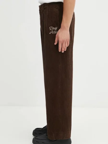 Human Made pantaloni de CORDUROY drept maro