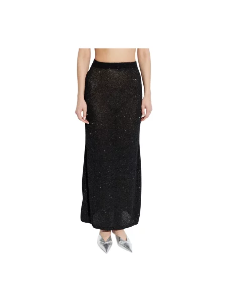 Lniana spódnica maxi Balenciaga czarna
