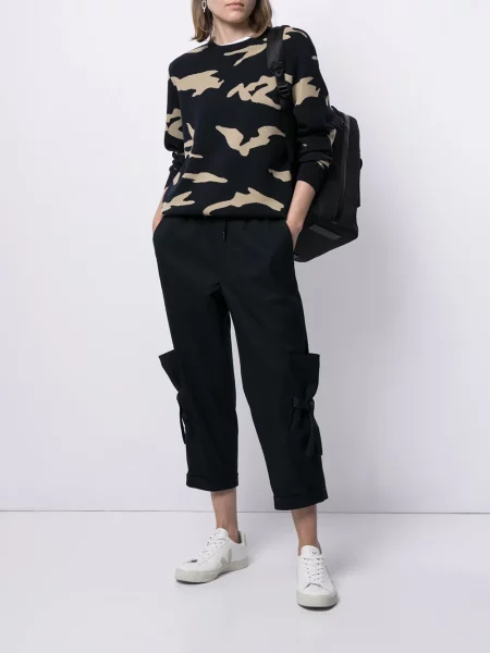 Sweter Ports V wełniany w kamuflażu niebieski