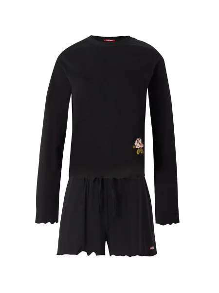 DIESEL Pantaloni scurți LORELAI-D-CORE portocaliu caisă / negru alb