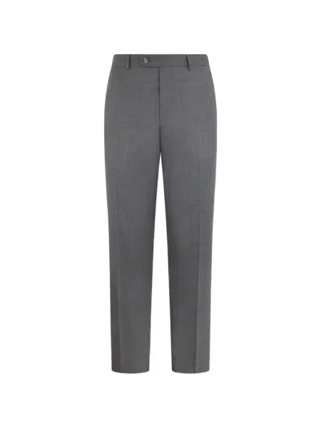 Pantaloni Brooks Brothers fără toc din țesătură twill gri