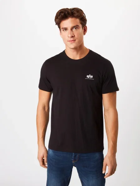 ALPHA INDUSTRIES Tricou / alb negru