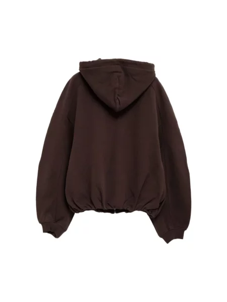 Bluza z kapturem Jacquemus z logo brązowa