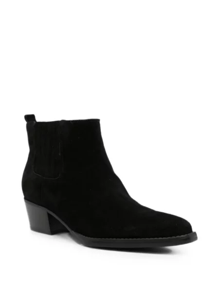 Cizme scurte Guess din piele de căprioară negru