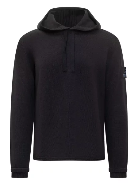 Vunena majica s kapuljačom Premiata plava