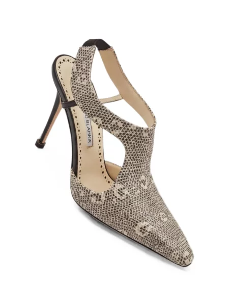 Papuci tip mules Manolo Blahnik gri