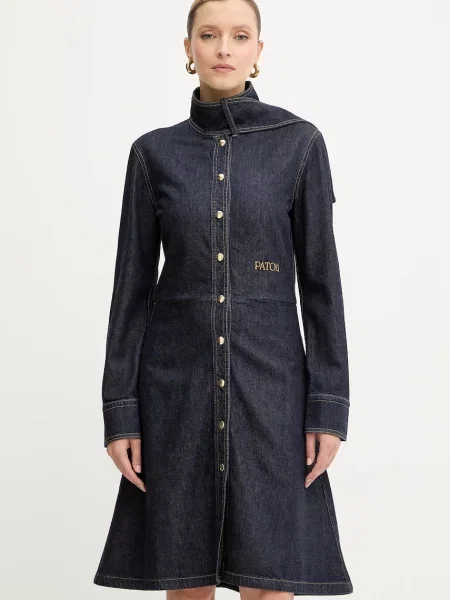 Patou rochie jeans bleumarin mini evazați