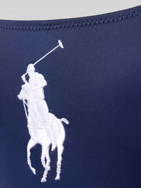 Strój kąpielowy z przeszyciem logo Polo Ralph Lauren granatowy