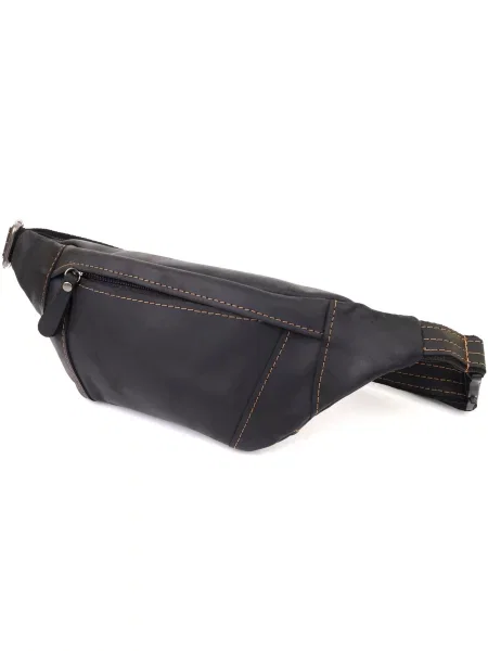 Кожаная поясная сумка Shvigel черная