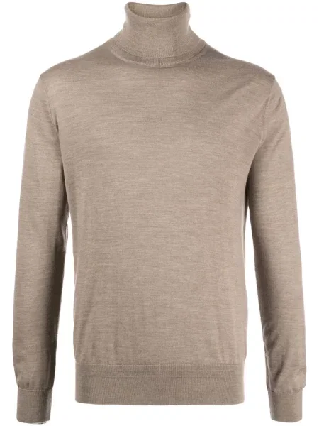 Sweter Luciano Barbera wełniany brązowy